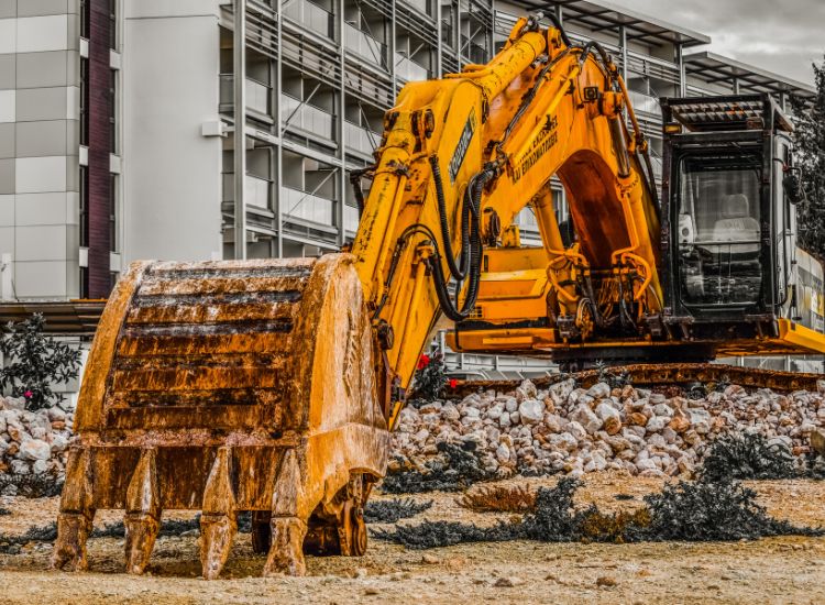 Bagger für Glasfaser Tiefbau